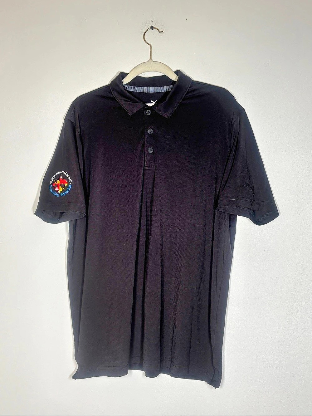 PUMA Men's Polo Shirt Black Size Large